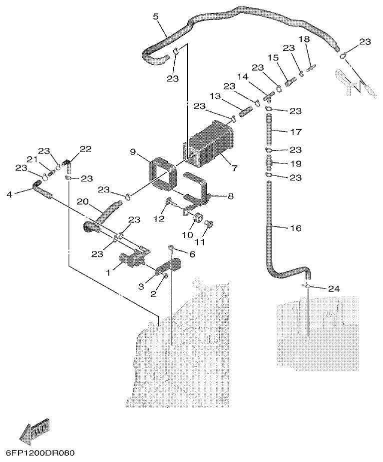 Yamaha F75F, F100G INTAKE 2 parts diagram